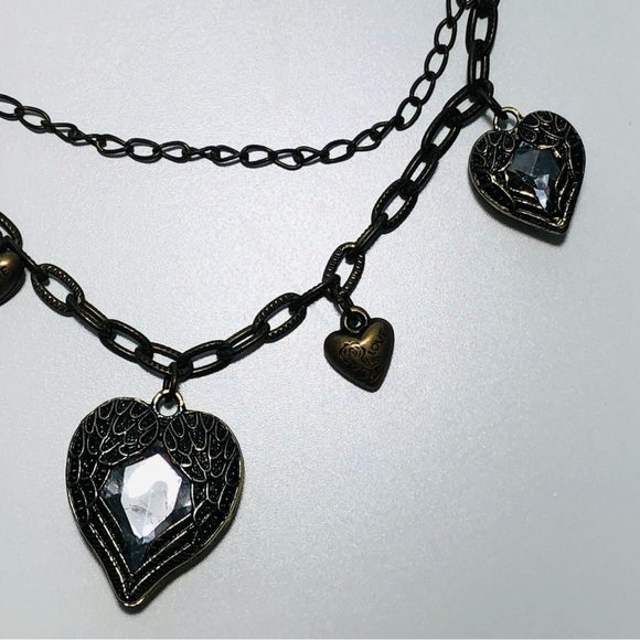 Handmade Celtic Angel Wings and Hears Necklace with Matching Mangling Earrings - Picture 3 of 8